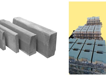concrete kerbs and interlocking tiles at aim and sons block industry
